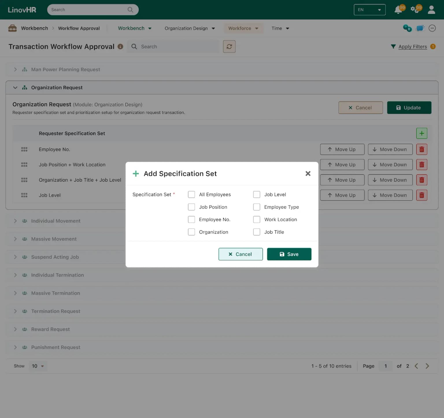 Dynamic Approval Workflow LinovHR